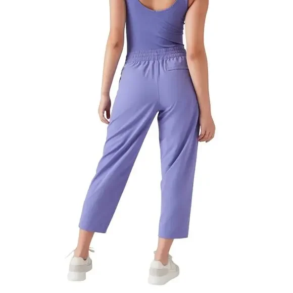 Athleta Arrival Cropped Pants Purple Women's 6 Athleisure Minimalist Travel - Picture 2 of 16